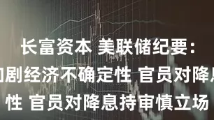 长富资本 美联储纪要：关税政策加剧经济不确定性 官员对降息持审慎立场